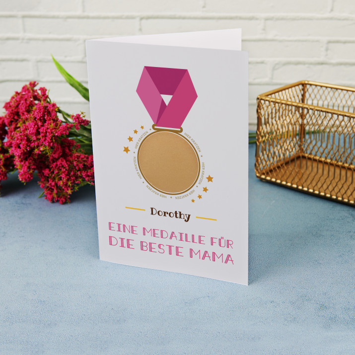 Medaille für Mama - Rubbelkarte